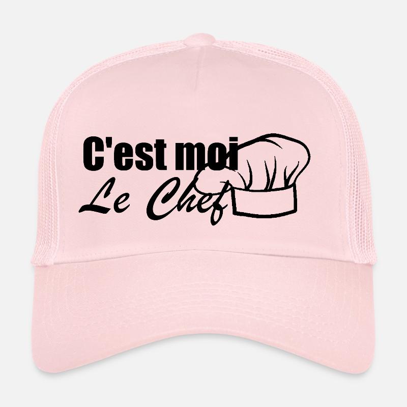 C'est moi le chef - Casquette trucker - rose pâle