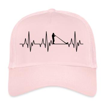 Herzschlag EKG Alphorn Alpenhorn Musik - Trucker Cap - Hellrosa - Vorne