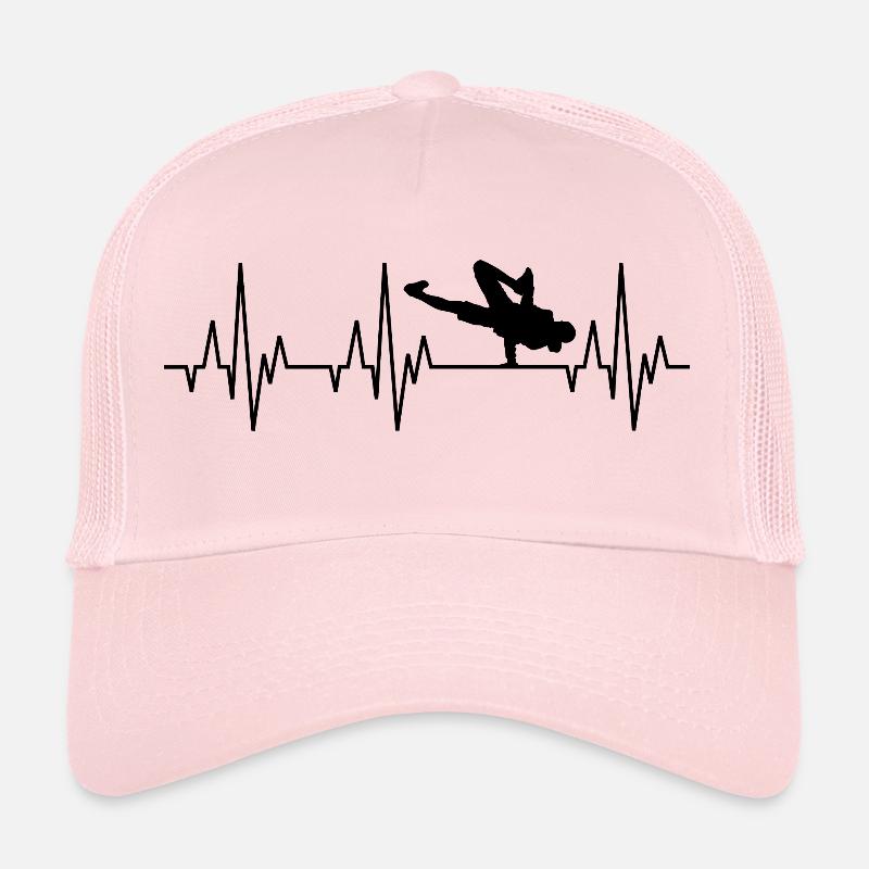 Herzschlag EKG Breakdance Breakdancing Hip-Hop - Trucker Cap - Hellrosa