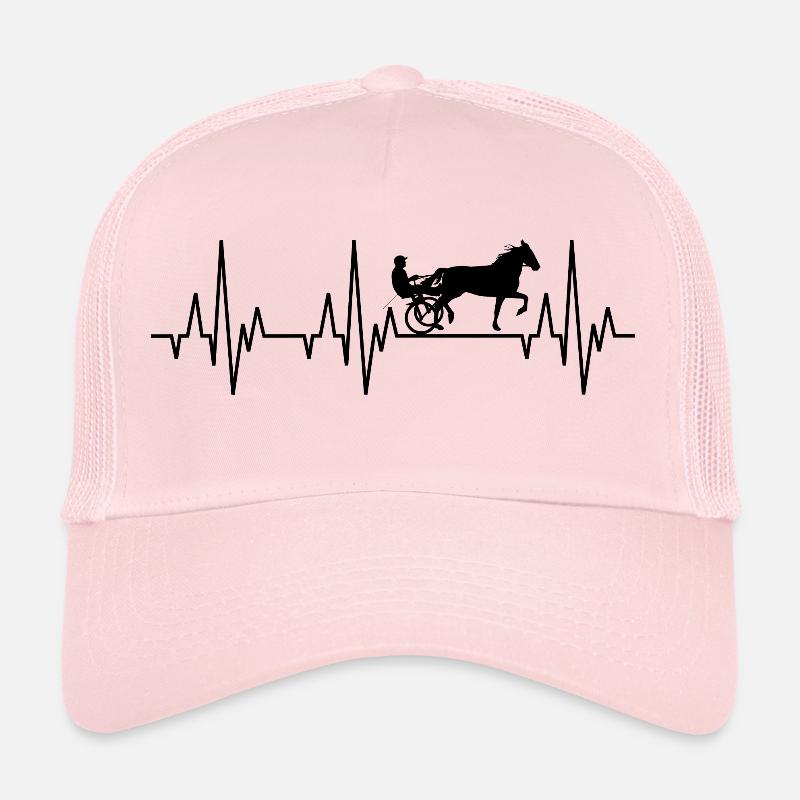 Heartbeat ECG harnais de course cheval de course - Casquette trucker  - rose pâle