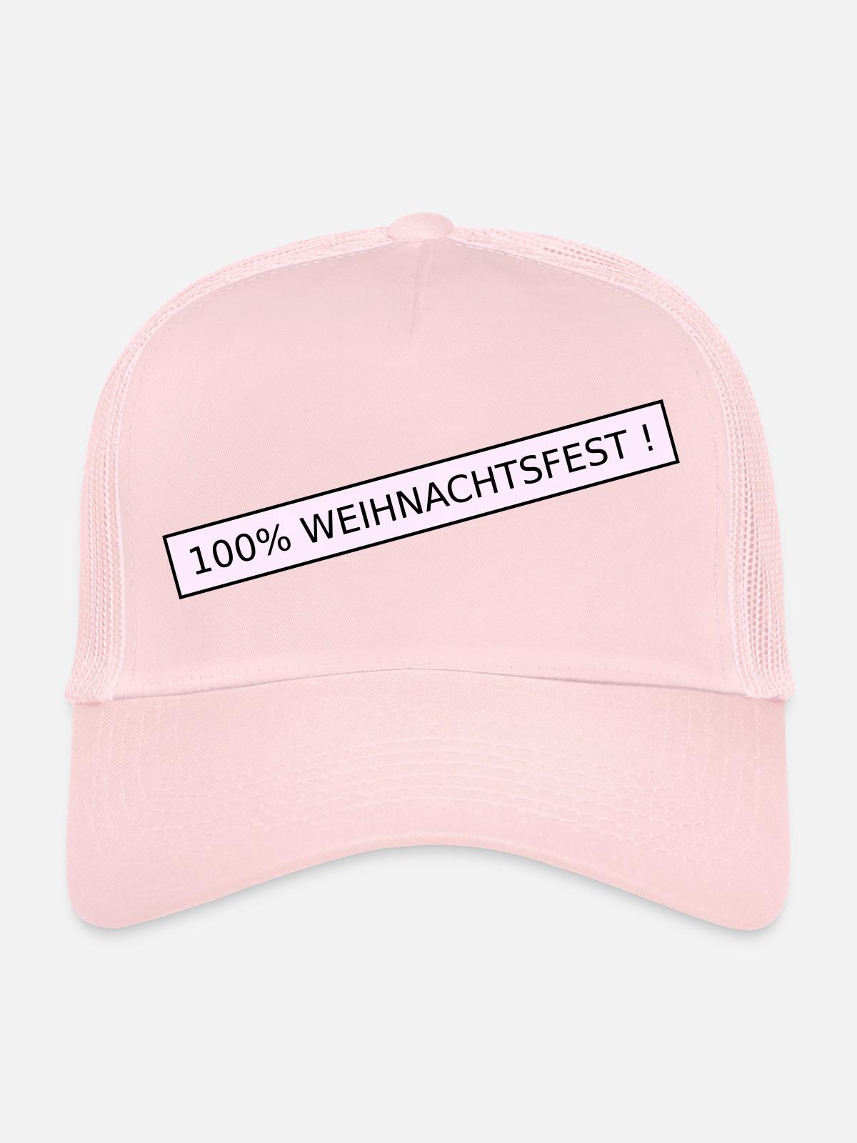 Noël à 100 % - Casquette trucker  - rose pâle - Devant