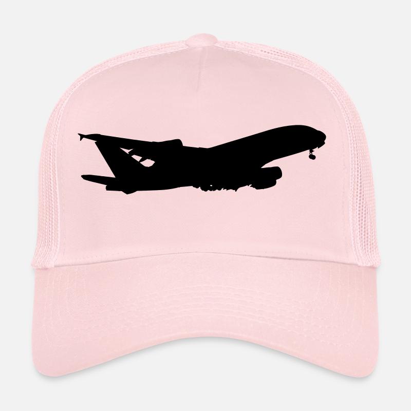 Airplane big passenger airplane fly pilot - Trucker Cap - pale pink