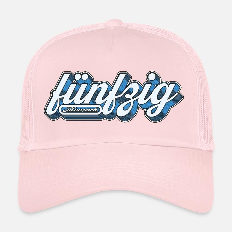 Moosach fünfzig Retro fuenfzig 50 München Minga   - Trucker Cap - Hellrosa