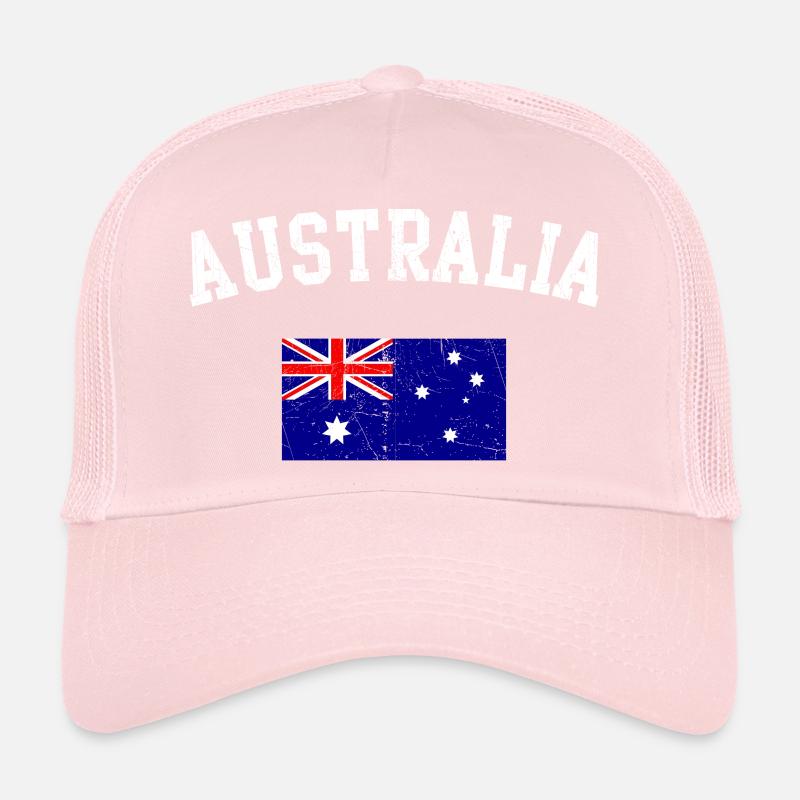 Graphique du drapeau en arc australien - Casquette trucker  - rose pâle
