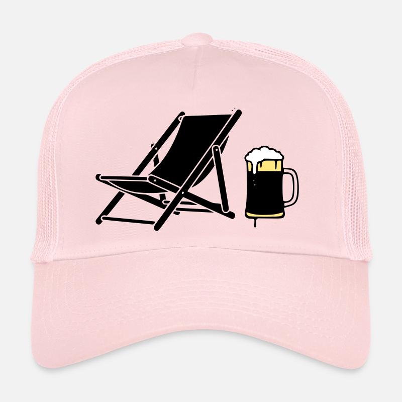 Deck Chair Beer Mug Silhouette Trucker Cap