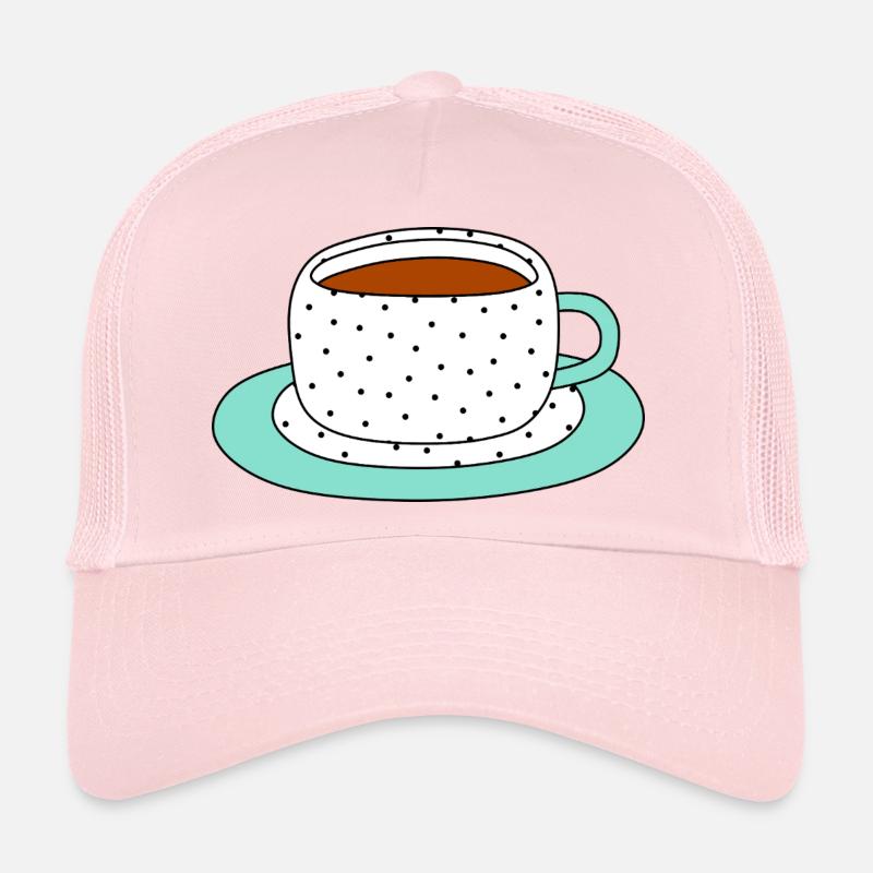 Polka Dot Cup and Saucer Design Trucker Cap