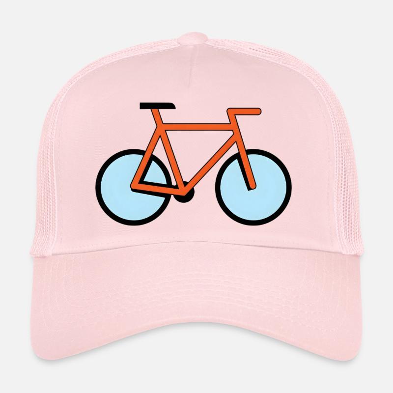 Orange Bicycle Silhouette in Pop Style Trucker Cap