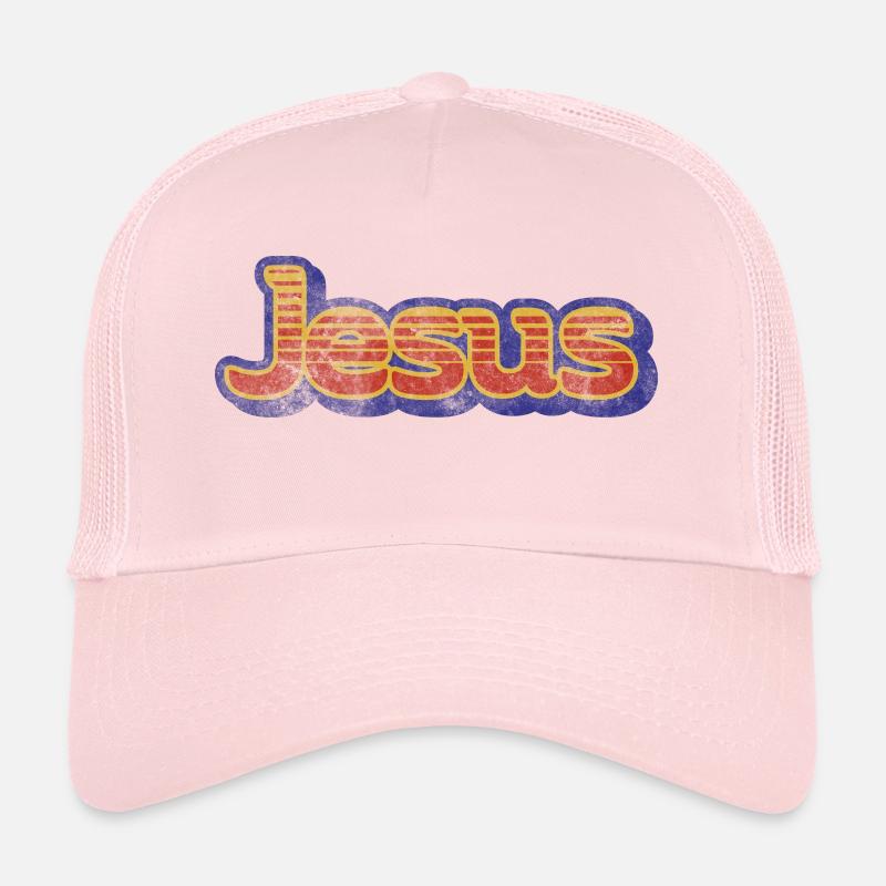 Jésus - Casquette trucker  - rose pâle
