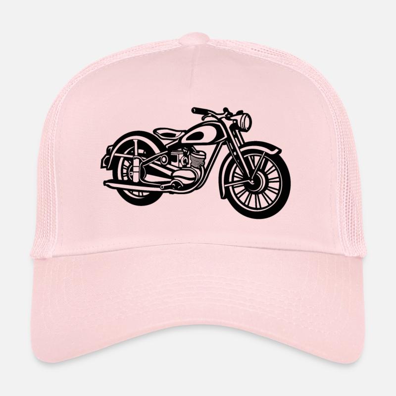 Motorcycle / Classic Motorcycle 04_black - Trucker Cap - pale pink