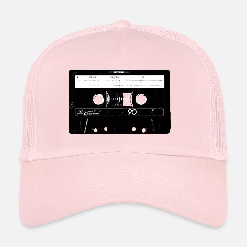 Cassette Recorder Old School Logo Design - Casquette trucker  - rose pâle