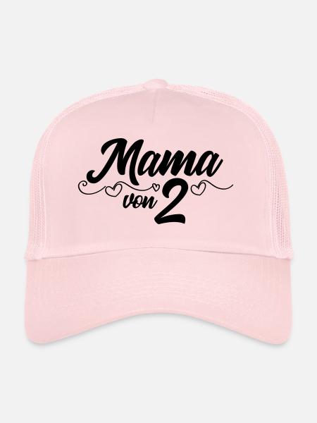 Maman de Deux - Gémeaux - Casquette trucker  - rose pâle - Devant