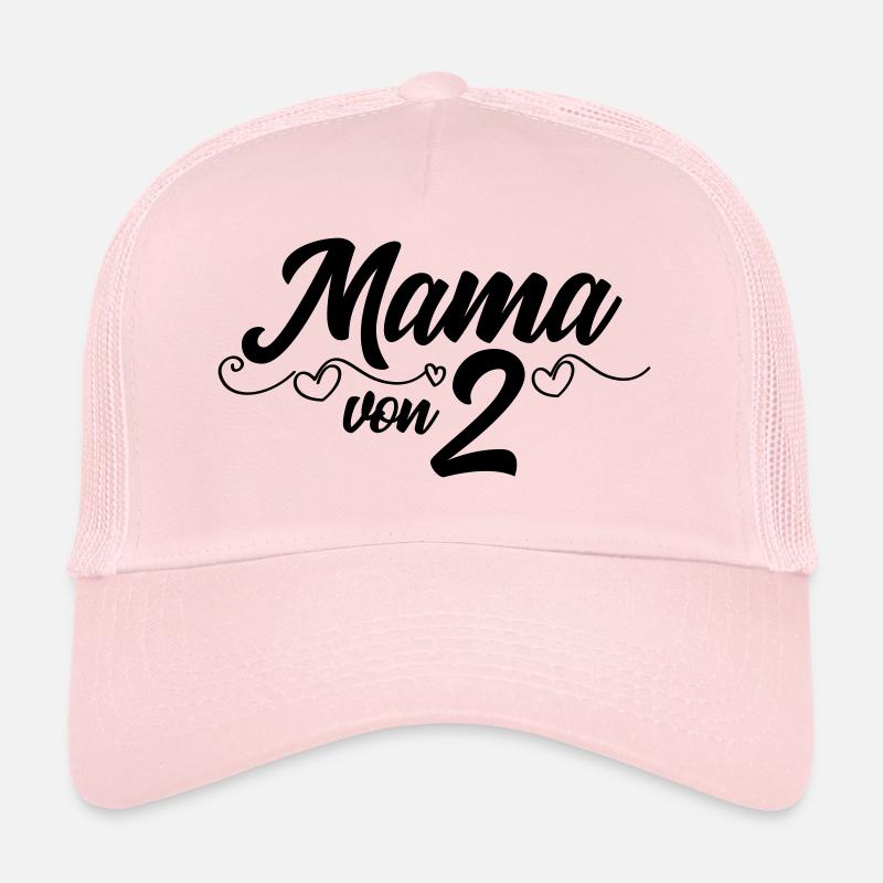 Maman de Deux - Gémeaux - Casquette trucker  - rose pâle