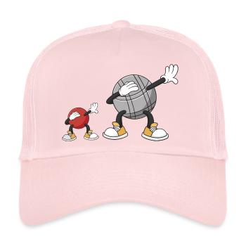 Dabbing Boulekugeln für Bouler boulen Boulesport - Trucker Cap - Hellrosa - Vorne