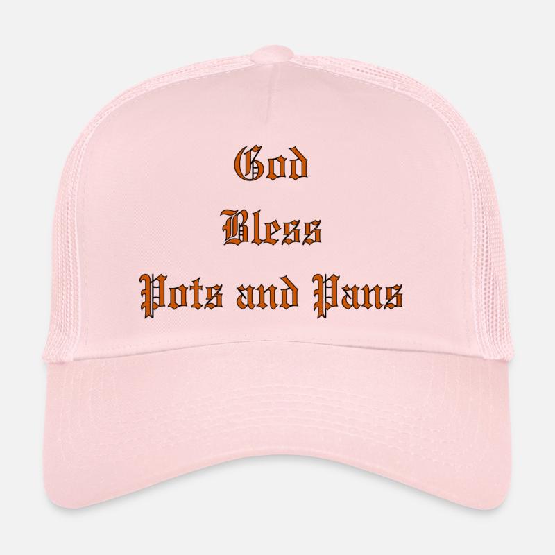 GodBlessPotsAndPans - Trucker Cap - Hellrosa