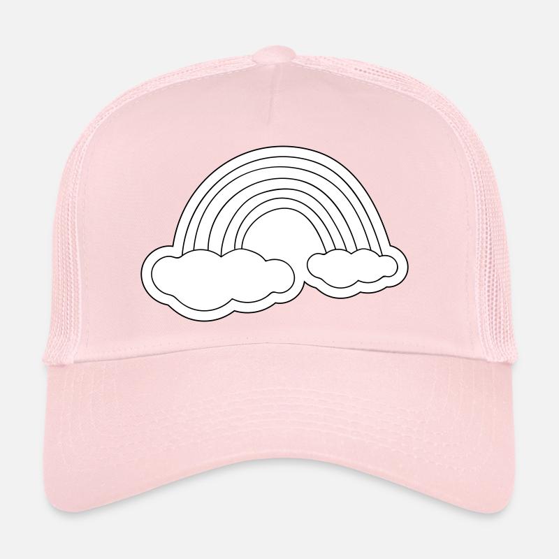 Minimalistischer Regenbogen auf Wolken Trucker Cap