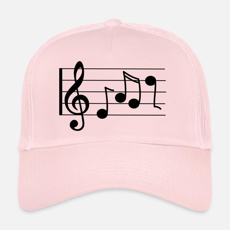 Violinschlüssel mit Noten - Trucker Cap - Hellrosa