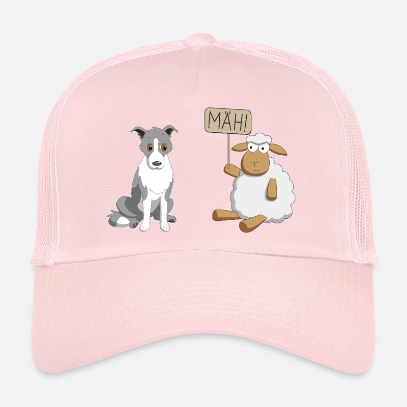 Border Collie und Schaf - Trucker Cap - Hellrosa