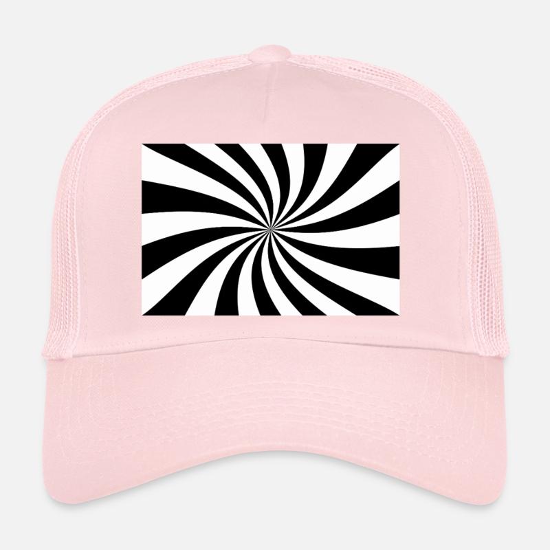 Hypnotic Black and White Spiral Trucker Cap