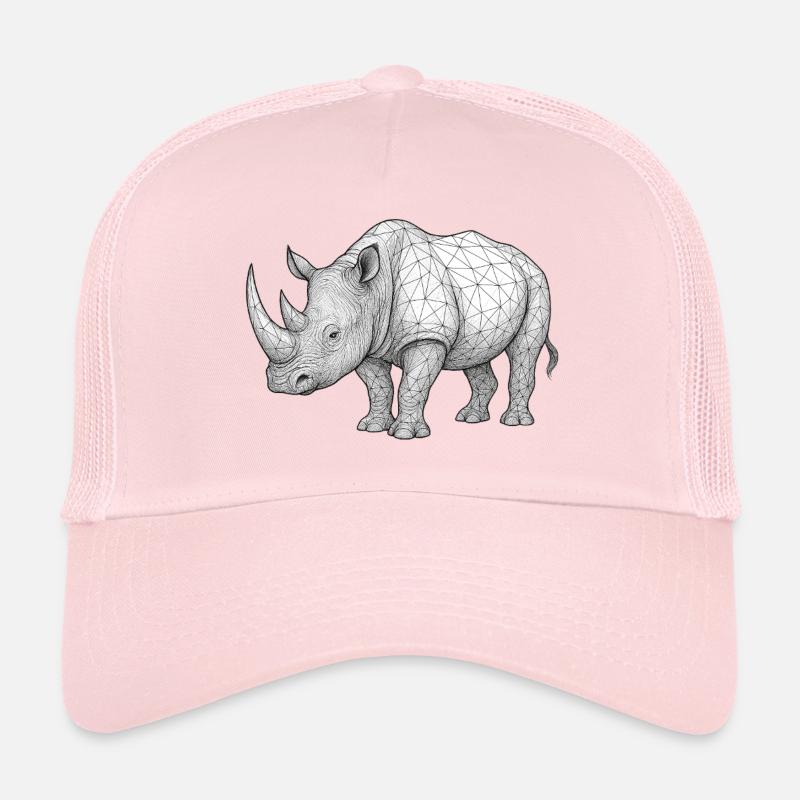 Rhino Wireframe Pattern Trucker Cap