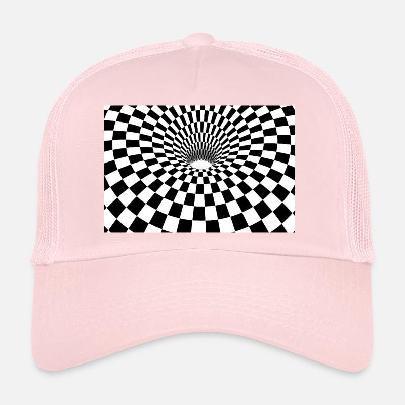Tunnel à damier hypnotique Casquette trucker 
