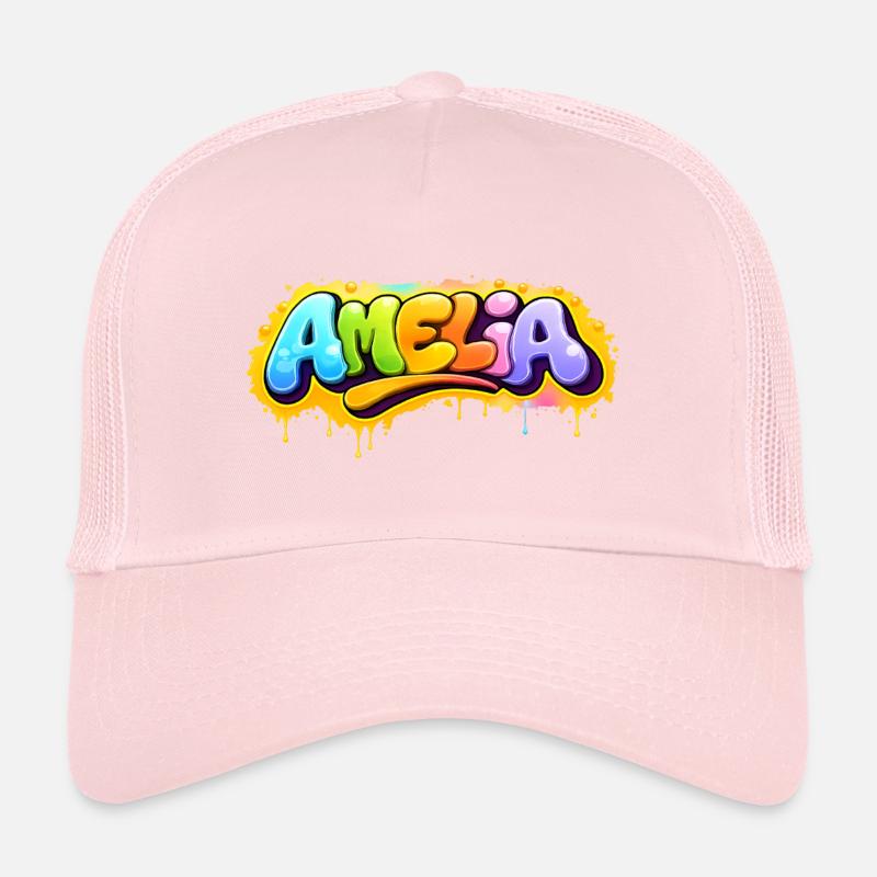 Graffiti  Amelia Prénom cadeau idéal imprimable su Casquette trucker 