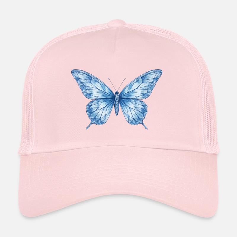 Blue Geometric Butterfly Trucker Cap