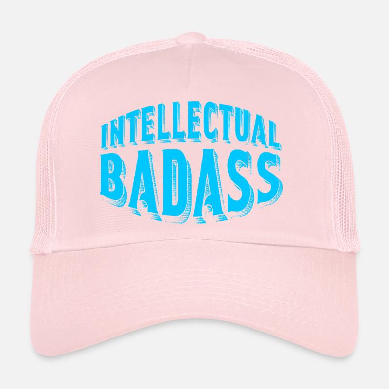 Intellectual Badass Blue Retro Typography Art Trucker Cap