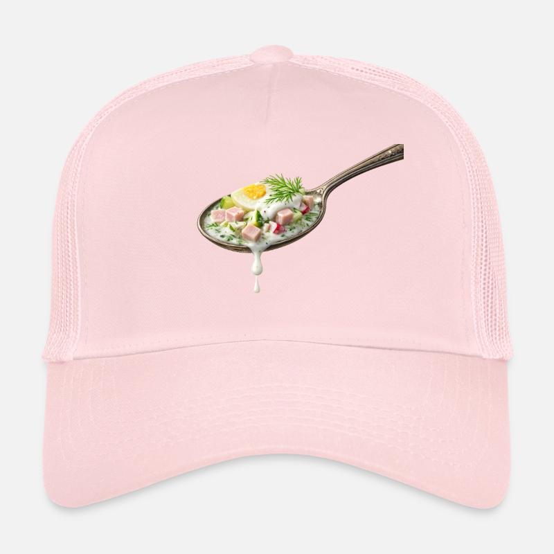 Okroshka in spoon illustration - Trucker Cap - pale pink