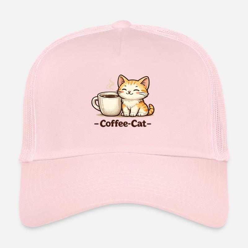 Illustration du chaton au café Casquette trucker 