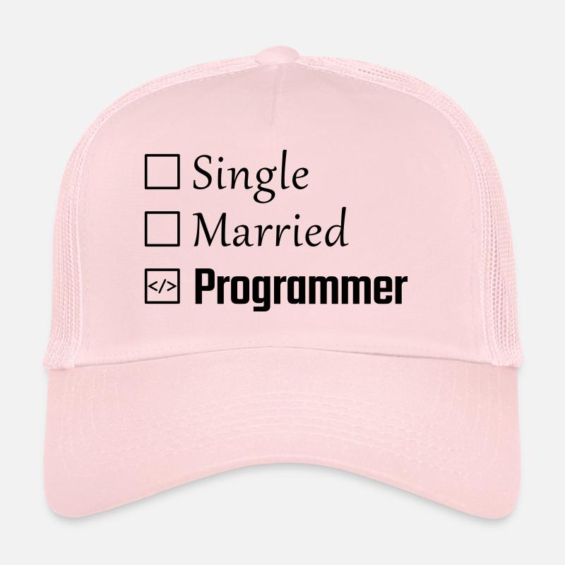 Single, verheiratet, Programmierer - Trucker Cap - Hellrosa