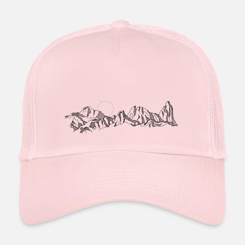 mountains - Trucker Cap - pale pink