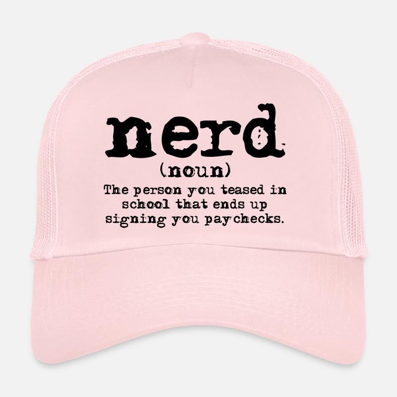 Définition de nerd - Casquette trucker  - rose pâle