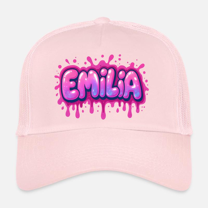 Graffiti  Emilia Prénom cadeau idéal imprimable su Casquette trucker 