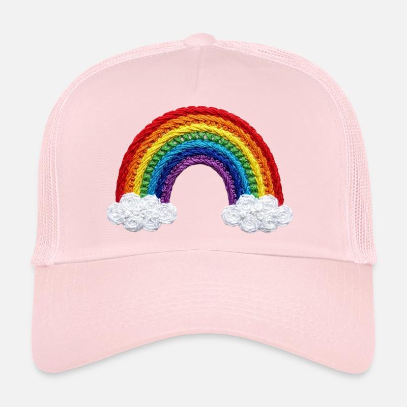 Arc-en-ciel dans un aspect brodé (imprimé) Casquette trucker 