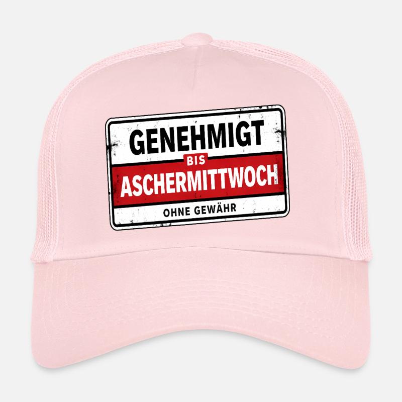 Genehmigt bis Aschermittwoch Satire - Trucker Cap - Hellrosa