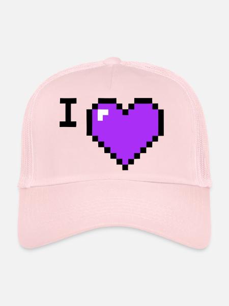 I Love Heart Placeholder Text - Trucker Cap - pale pink - Front