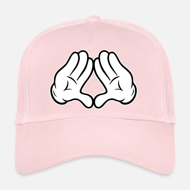 Hands Diamond Pyramid Triangle Rhombus Comic Style Trucker Cap