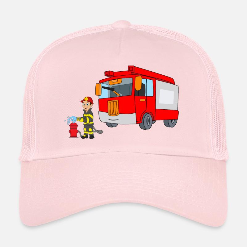 Firefighter fireman truck fire fire extinguishing Trucker Cap