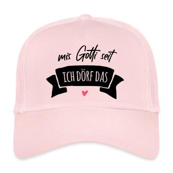 Babygeschenk Mein Gotti sagt ich darf das - Trucker Cap - Hellrosa - Vorne