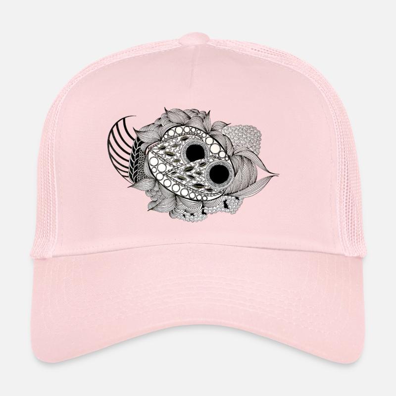 Schwarzweiß Mandala Fisch Muster Trucker Cap
