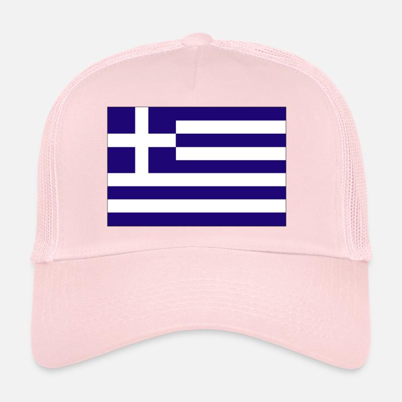 Greece flag flag - Trucker Cap - pale pink