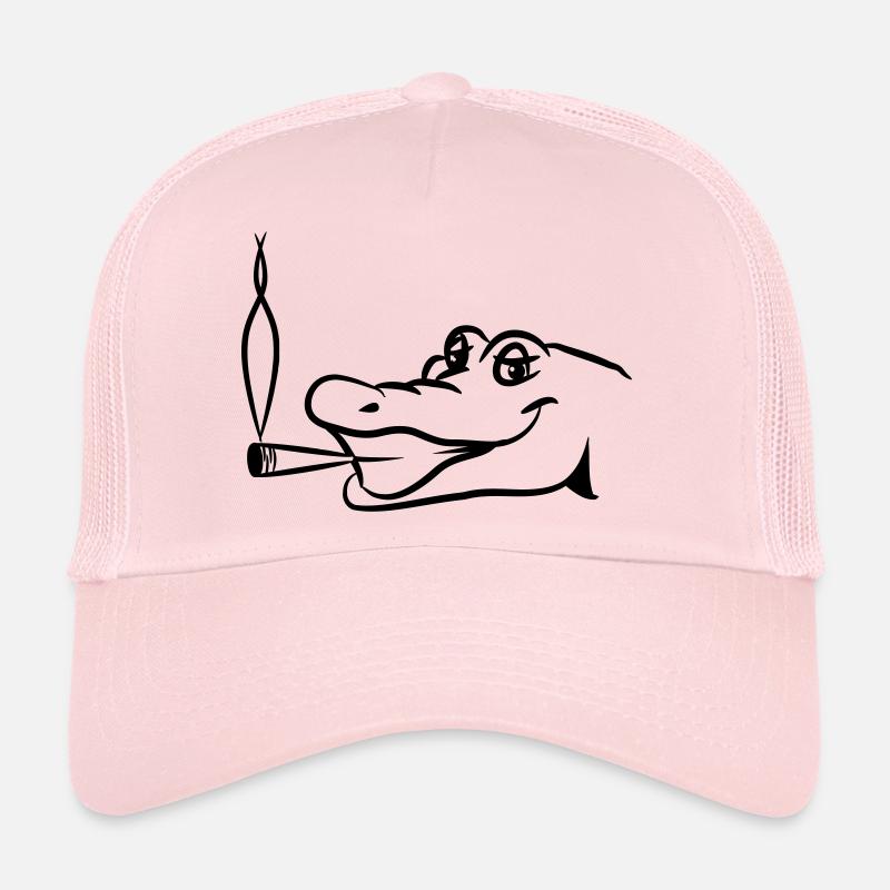 Krokodil witzig frech joint kiffen kopf Trucker Cap