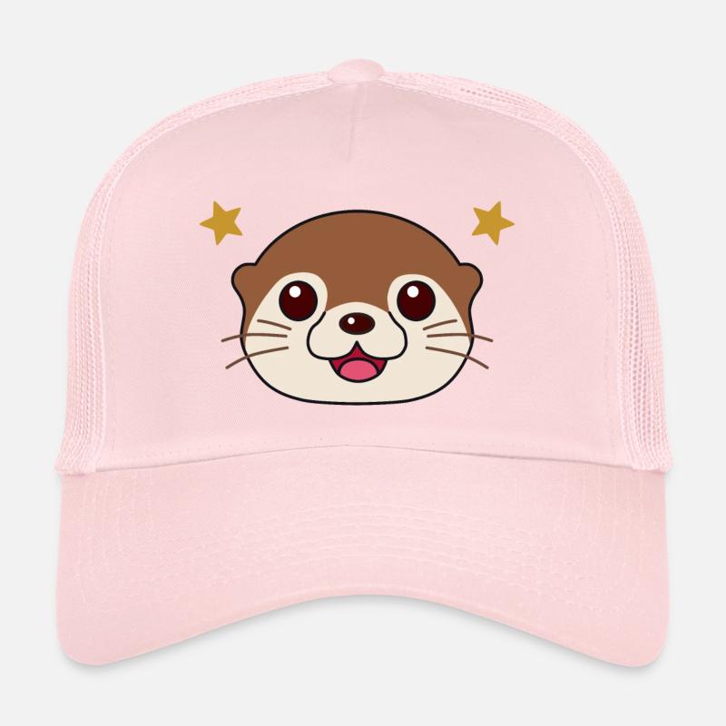 Smiling Cute Otter - Trucker Cap - pale pink