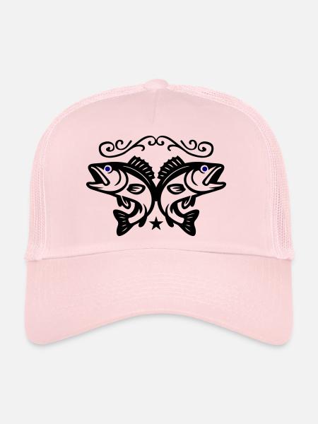 Icône Poissons - Casquette trucker  - rose pâle - Devant
