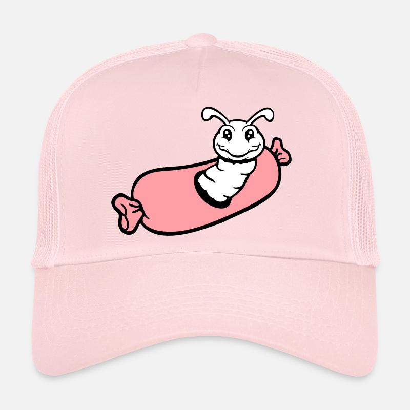 Raupe Loch Wurst Würstchen Grillen hunger essen Trucker Cap