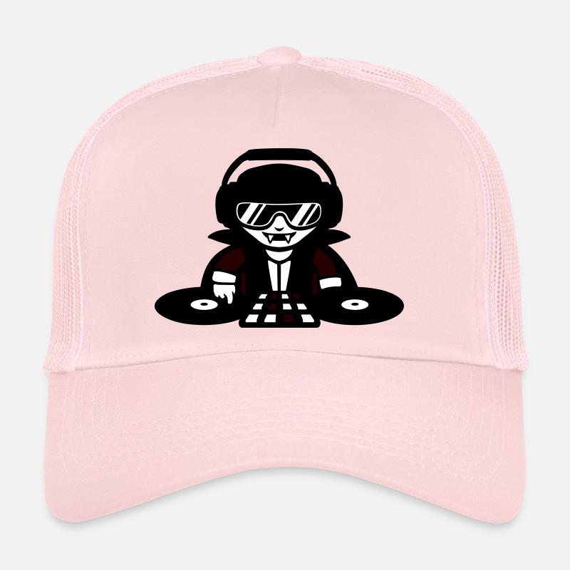 Vampire DJ DJ avec table de mixage et platine vinyle Casquette trucker 