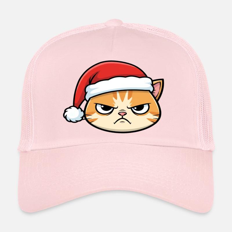 Chat agacé avec un chapeau de Noël Casquette trucker 