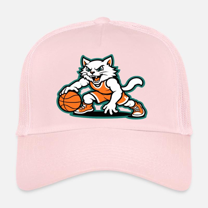 Basketball Cat Dunk Trucker Cap