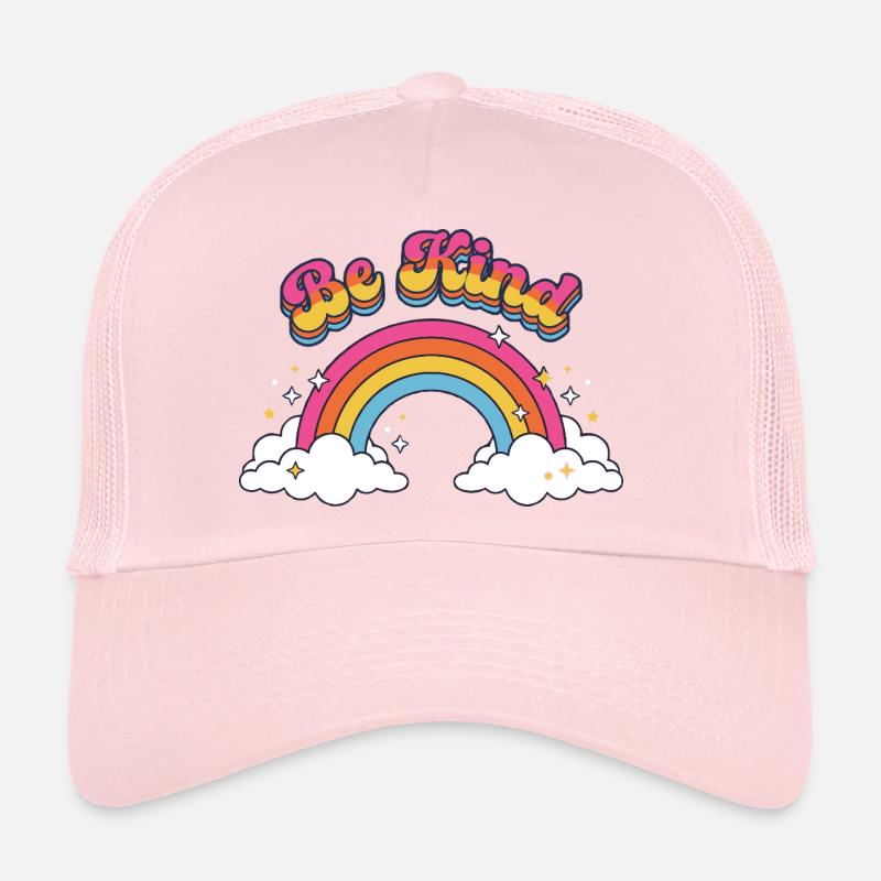 Sei freundlich Retro Regenbogen-Positive Vibes Trucker Cap