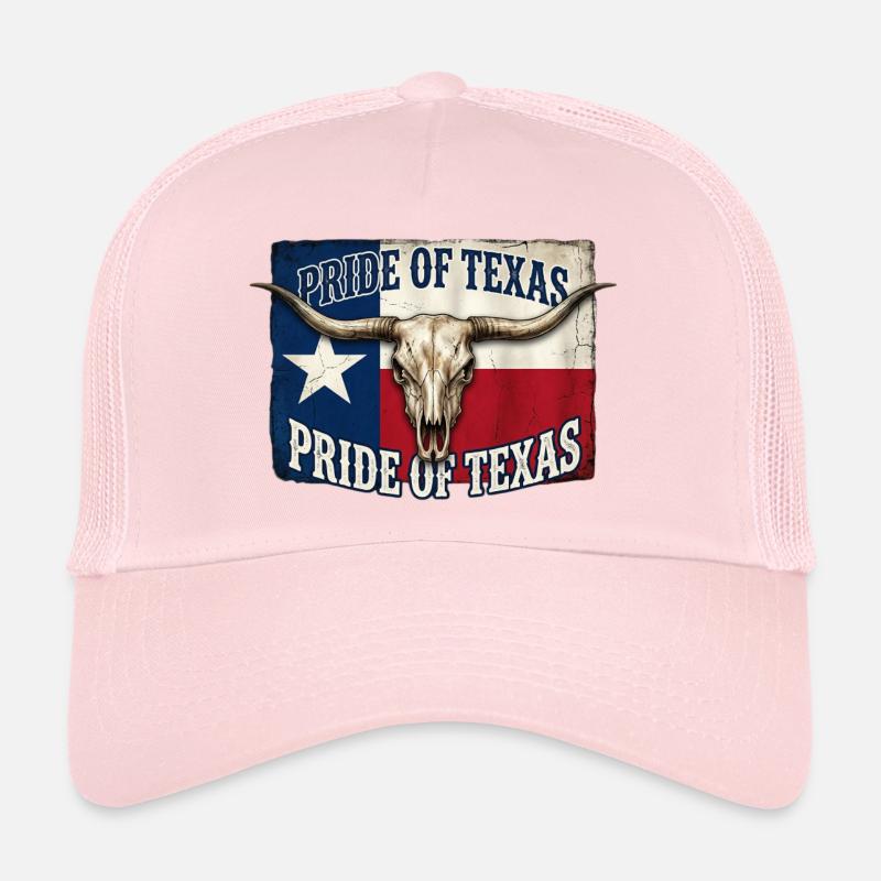 Texas Pride Horns Skull Trucker Cap